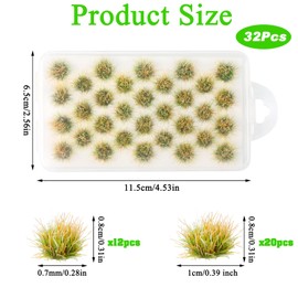 loghohu 32 Pcs Static Grass Tuft, Model Grass Lowland Shrubs Tuft Terrain Model Artificial Grass for Gaming Terrain Rainforest Diorama Supplies (Winter)