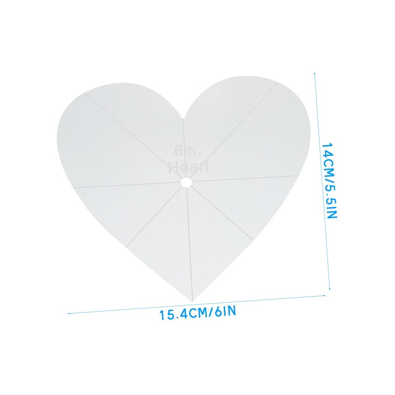 SEWACC 3pcs Acrylic Patchwork Rulers Heart Shape Sewing Rulers for
