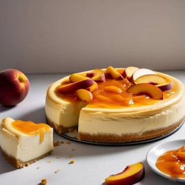 Andy Anand Fresh Peach Glaze Cheesecake 9" 2 lbs Gift Box, Shipped 2nd Day Air