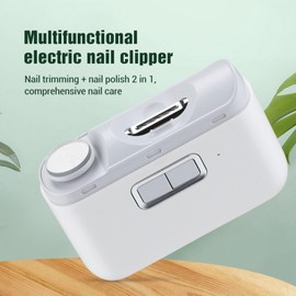 Electric Nail Clipper, 2 in 1 Nail Trimmer with Polishing Head, Automatic Fingernail File for Adults Children, Suitable for Family Use