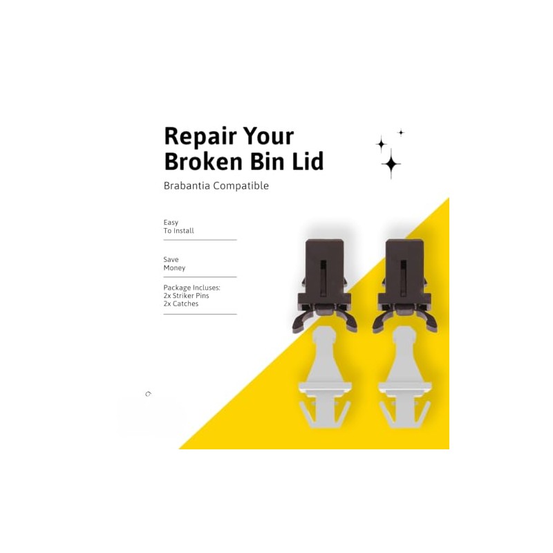 Bin Lid Replacement Striker Pin & Latch Set Compatible with