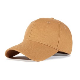 Tybiky Baseball Cap Unisex Outdoor Running Baseball Cap Cotton Baseball Caps Adult Casual Pure Colour Baseboard Baseball Cap Baseball Cap Women Men, Camel
