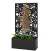 Metal Garden Bed with Trellis for Climbing Plants Freestanding Wall