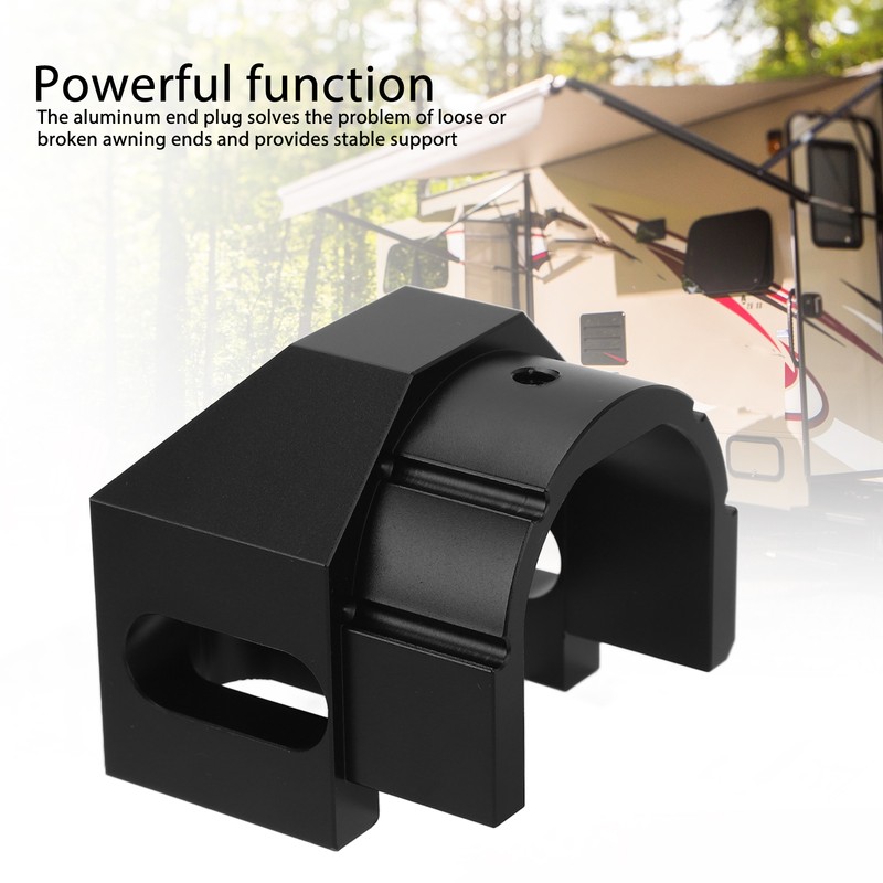 RV Awning End Plug Black Solid Aluminum Part Replacement For