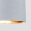 MiniSun Small Modern Grey & Gold Cylinder Ceiling Pendant/Table Lamp