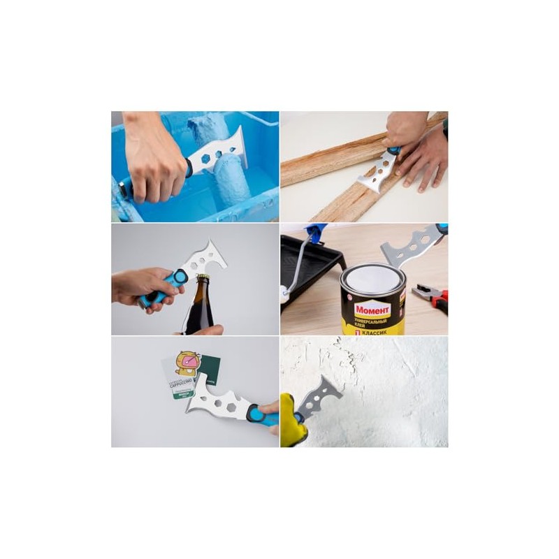 KEZERS 13-In-1 Painter’s Tool, 3" Stainless Steel Putty Knife Scraper,