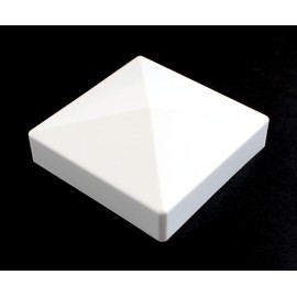 True 5x5 (127mm x 127mm) Plastic Pyramid Vinyl Fence Post Cap Black or White Multiple Quantities for True Actual 5" x 5" Vinyl Posts (1, White)