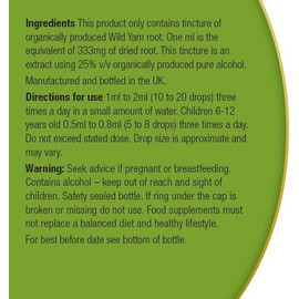 Organic Herbal Remedies 100ml Wild Yam Tincture