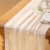Socomi Cream White Gauze Table Runner Chiffon Like Wedding Table