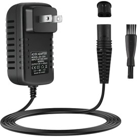 Replacement Charger Compatible with Braun Shaver Series 9 8 7 6 5 3 1, 12V 400mA Power Cord for Braun Electric Razor S3 S5 S7 S9 3040s 340s 370 9385cc 9290cc 9095cc, 5ft Cable+ Cleaning Brush