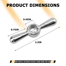 01-5095 Outside Faucet Handle,Metal Outside Faucet Hose Bibb Tee Handle,Suitable for Most External Hose valves,4 pcs