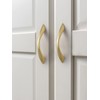 JIASENBAO Brushed Gold Cabinet Pulls 3 Inch Arch Twisted Brass