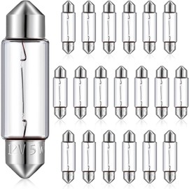 LOYIM 20 Pcs Xenon Festoon Light Bulb Clear Double Ended Festoon Bulb Marine Festoon Bulb 12V Standard Miniature 6411 Bulb for Mantel, Shelves, Bookcase, Refrigerator, Car Tail Light, Dome Light (5w)