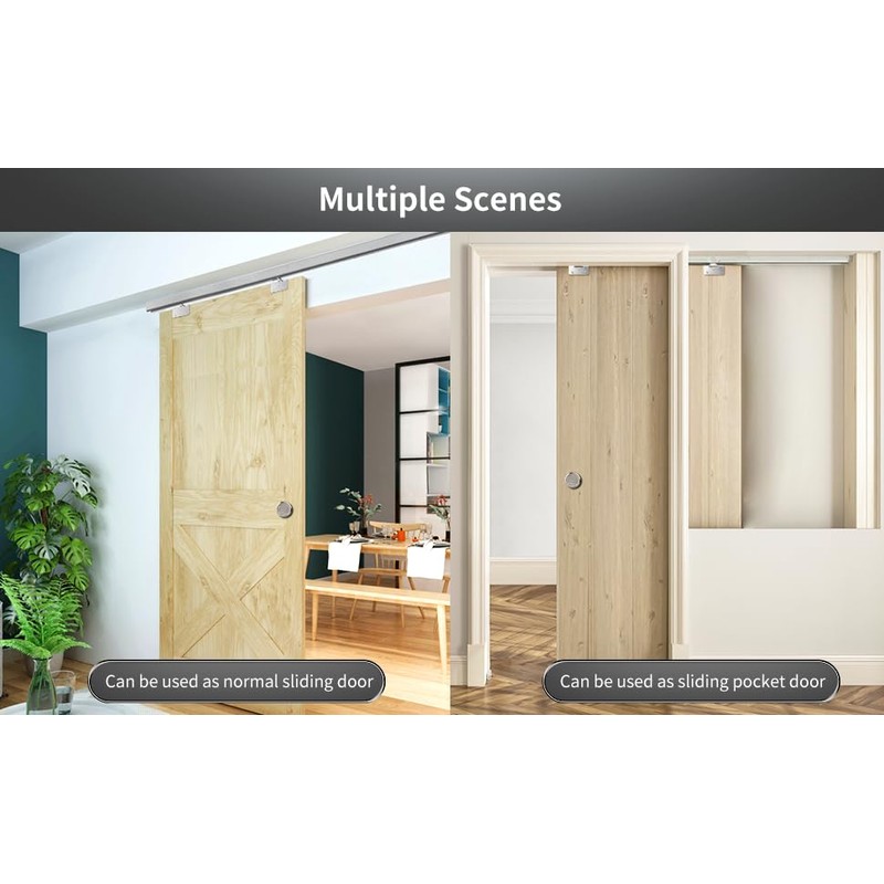 DIYHD 60" Commercial Grade Aluminum Pocket Door Track Kit,Ceiling Mount