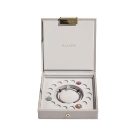 Stackers Taupe Charm Jewellery Box with Champagne Gold Fittings