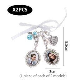 QIHUAN 2 Pieces Of Metal Pendants, Souvenir Pendants, Creative Design Pendants, Gift Pendants, Wedding Bouquet Pendants.