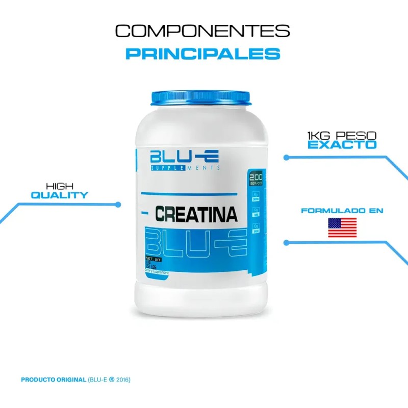 Creatina Blu-e Monohidratada 1k 200 Servicios Sabor Mango