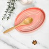 LIHOOOOM Ceramic Spoon Rest for Kitchen Counter, 6" Modern Pink