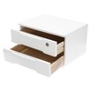 2 Drawers Wooden Desktop Storage Box with Lockable Drawers, Wooden
