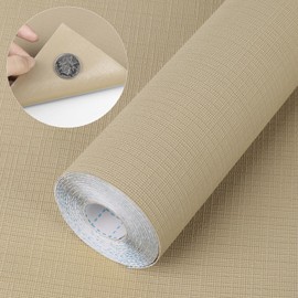 Self Adhesive Shelf Liner, 17.5" x 236.2" Peel and Stick Drawer Liner Khaki