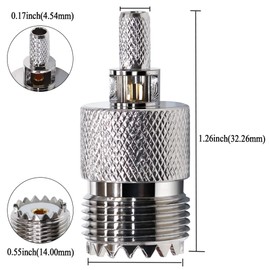 UHF Crimp Connector TUOLNK SO239 PL259 Female Jack Crimp Coaxial Adapter for M Type RG58 RF Connector Compatible with RG142 CB Amateur Radio Antenna 10pcs