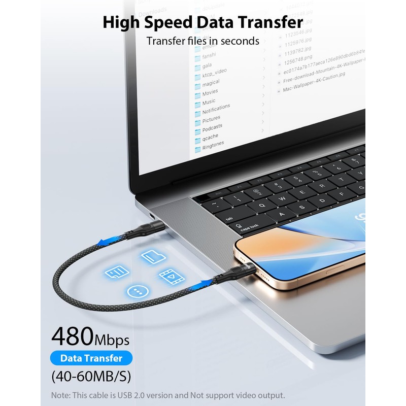 SOOPII 6-Pack 0.7Ft Short USB C to USB C Cable,