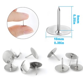 VAPKER 600 Count Thumb Tacks Silver Push Pins 10mm/0.39inch Flat Steel Standard Thumb Tacks Metal Pushpins Office Tacks for Corkboard Office School