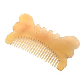 Outanaya Thickened Handmade Cleat Horn Comb for Scalp Massage Static Wide Tooth Hair Styling Tool for Curly and Coarse Hair Durable Travel Friendly Design with Artistic Carved Pattern for