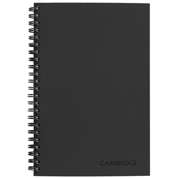Cambridge Business Notebook, Legal Ruled, 5" x 8", Small, Wirebound, 80 Sheets, Black (06074)