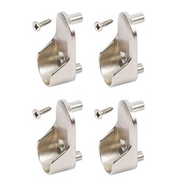 Gas N Pow3r 4 x 15mm Wide Nickel Plated Silver Oval Clothes Rail End Supports with Screws