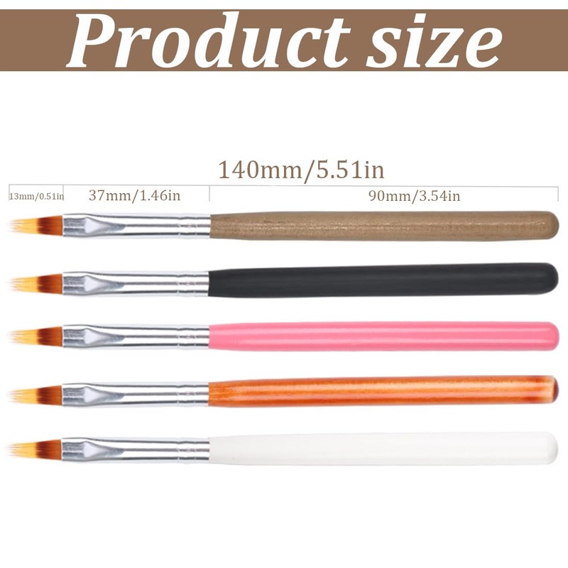 EBHO Pack of 5 Nail Gel Brushes, Brush for Gel