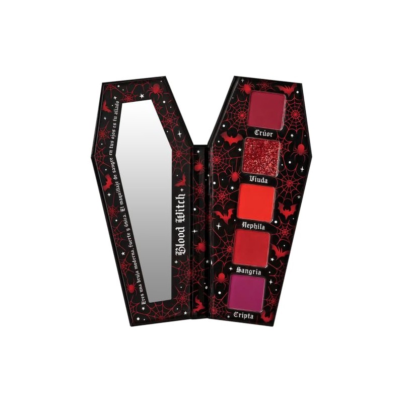 Malagna Cosmetics Paleta de Sombras de ojos 5 tonos rojos