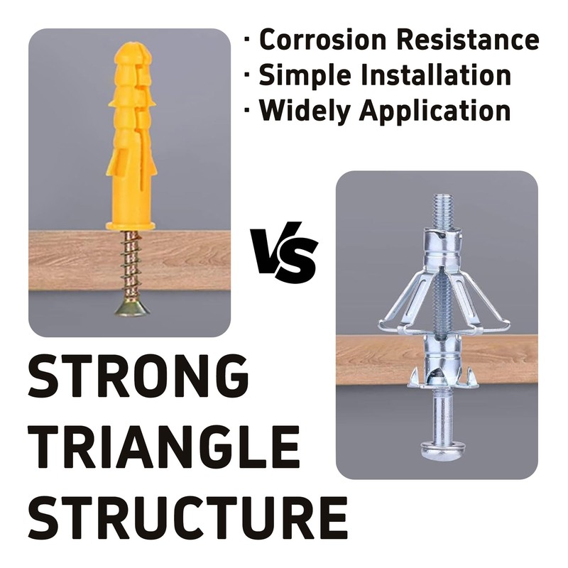 Runseaway 15Pcs M4x32mm Heavy Duty Zinc Plated Steel Molly Bolt