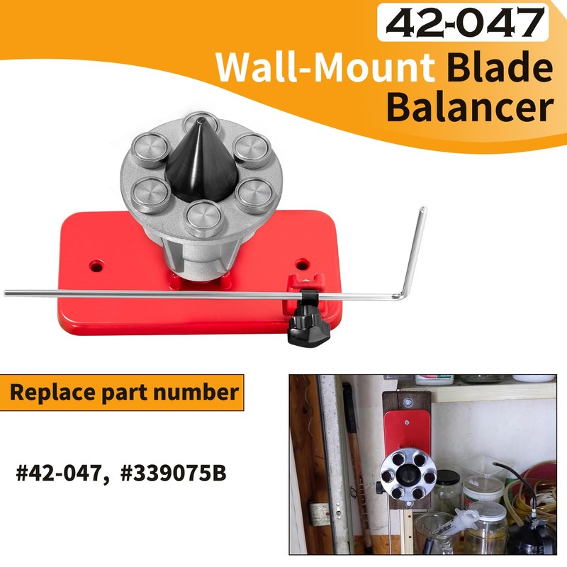 42-047 Blade Balancer, Magnetic Wall Mount Lawn Mower Blades Balancer,
