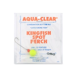 Aqua-Clear, Hi-Lo Rig, Kingfish/Spot/Perch, Size 8 XL Hooks, AFW Swivel, 25 lb / 11.3 kg Grand Slam Mono, T-Standoff, Red Bead, Chartreuse Float