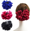 4 Pcs Large Silk Flower Bow Hair Claw Jaw Clips