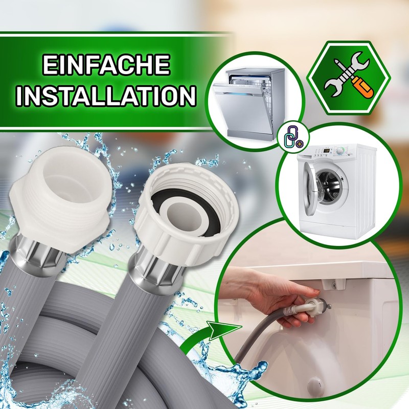 Inlet Hose Extension for Washing Machine Hose or Dishwasher Hose