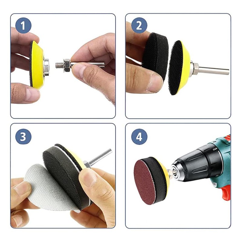 Hsthe Sea 4 Pcs Sanding Disc Pad Soft Back Velcro