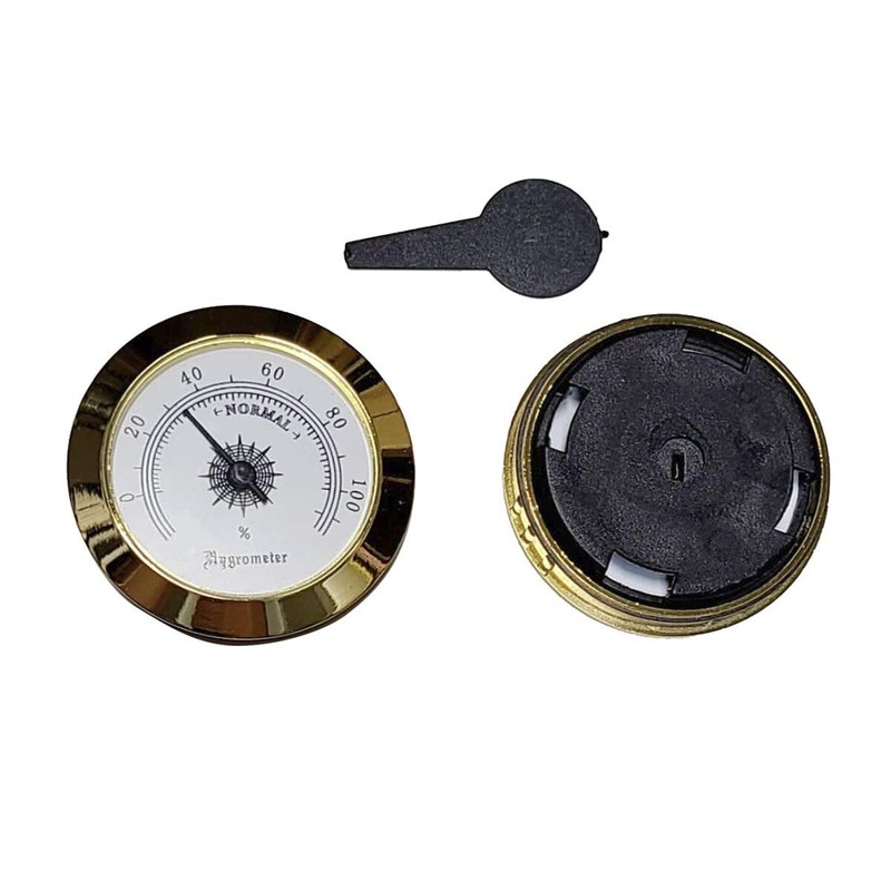 2 Cigar Hygrometer and 2 Cigar Humidifier Round Adjustable Point
