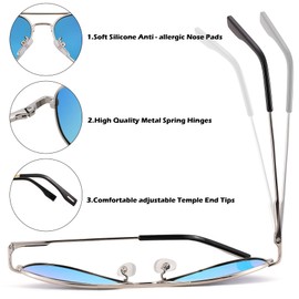 COASION Pilot Polarised Sunglasses for Mens Womens Retro UV400 Protection Vintage Shades for Driving Fishing