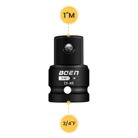 BOEN 3/4"F to 1"M Impact Socket Adapter, Cr-Mo Steel,Socket Adapter Set for Impact Driver Conversions