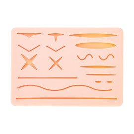 Kit de Práctica de Sutura, Pad Silicona Almohadilla Practica Estudiantes, Almohadilla de Práctica de Sutura Mejorada Modelo de Piel, Entrenamiento Médico de Reutilizable, Entrenamiento de Sutura de Estudiantes de Medicina, Incluye Almohadilla de Sutura M