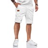 Hmiya Men's Summer Chino Shorts, Cotton, Elastic Waist with Pockets,