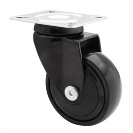 Wagner Design 01227701 3C Swivel Castor / Apparatus Castor / Furniture Castor - Soft Running Surface Diameter 75 mm Ball Bearings Load Capacity 75 kg Black