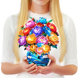 GREETING ART Pop Up Flower Card, 3D Paper Flowers Bouquet – 13" Peony, Birthday, Mother’s Day, Thank You, Graduation, Get Well Greeting Card with Note Cards & Envelope