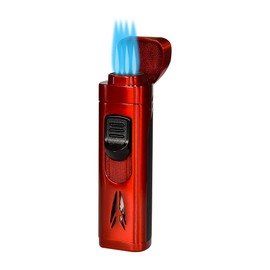Street Holes Lotus Monarch Quad Torch Lighter with Cutter - Red