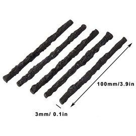 100pcs Tire Repair Plugs, 100x3mm Tire Plugs, Tubeless Tyre Rubber Sealing Strip, Roadside Off-Road Tires Emergency Puncture Recovery Repair Strings for Cars, Trucks, Motorcycles, ATV, Mower (black)