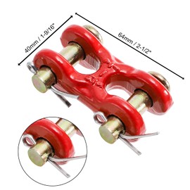 Bekith 6 Pack 5/16 Inch Safety Chain Repair Link, Zinc Plated G70 Forged Twin Clevis Link, Heavy Duty Trailer Tie Down Links Double Clevis Link for Transport Use, 3900lbs Working Load Limit