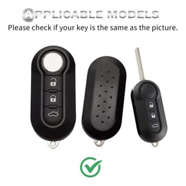 OFF WE GO Car Key Cover for Fiat 500 Ducato Punto Panda Abarth Doblo Bravo Soft TPU Key Fob Cover 3 Buttons Car Key Fob Case Car Key Protective Cover - White Silver
