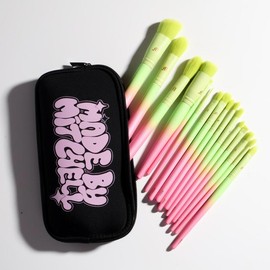 made by Mitchell Ombre Makeup Brush, 16pcs/set, Made By Mitchell, Makeup Brush Set, Brush Set - Color: PEACH SUGAR , Specification: 16pcs
